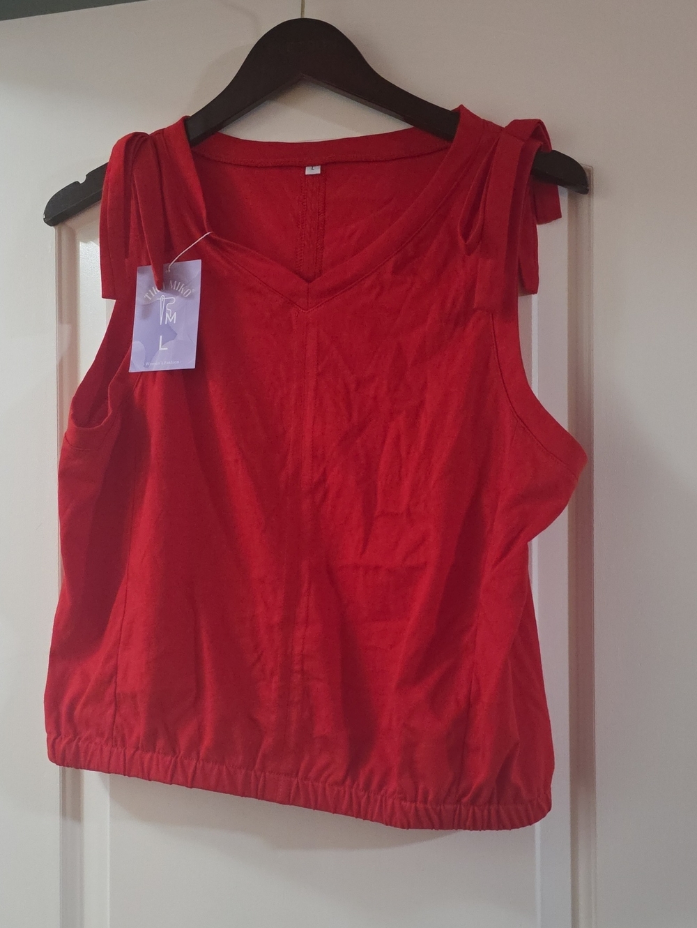 Red Sleeveless V-Neck Tank Top